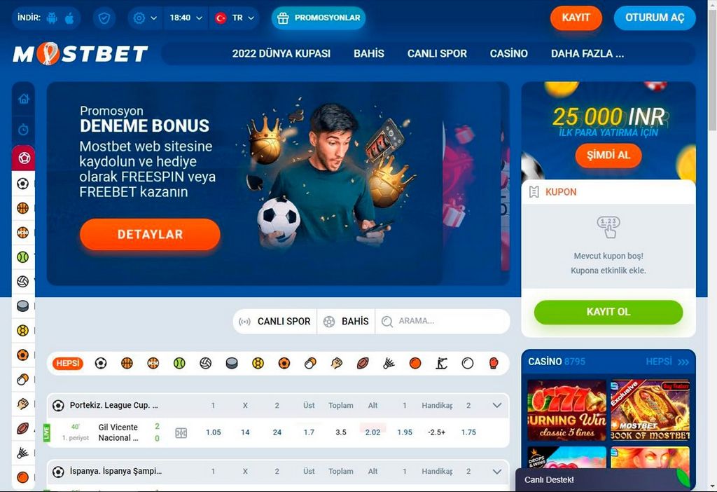 Mostbet Sports and Football Bets